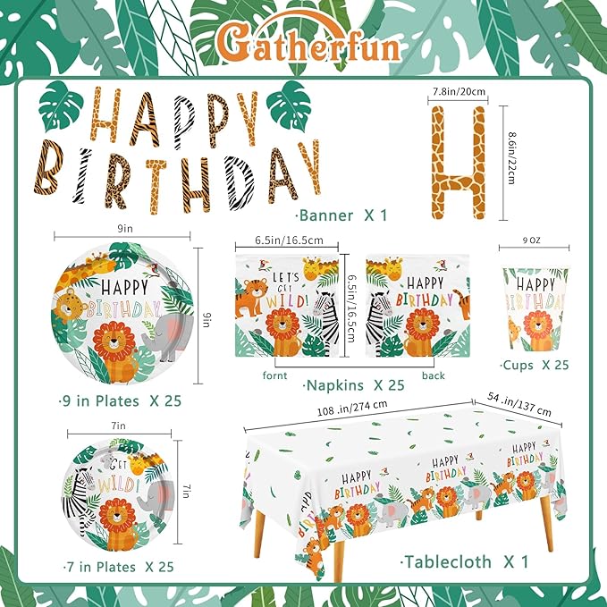Safari Birthday Party Supplies Jungle Disposable