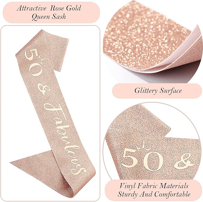 50th Birthday Gifts Decorations for Women Including 50th Cake