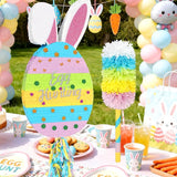 25 Easter Decorations Pinata Bunny Egg Piñata with Blindfold Bat and