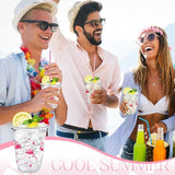50 Pcs Flamingo Cups Bulk Hawaiian Luau Party Favor 12 oz Disposable