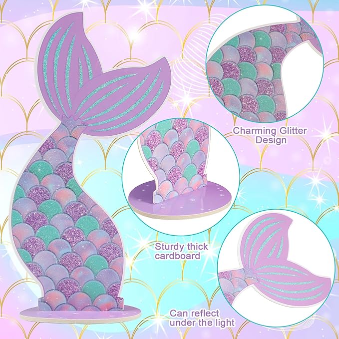 Mermaid Party Decorations Glitter Mermaid Table Centerpiece for