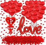 Valentines Day Decorations Set I Love You Balloons and Red Heart