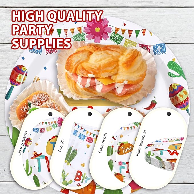 96Pcs Taco Twosday Party Decorations Mexican Fiesta 2nd Birthday