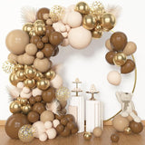 Amandir 153pcs Brown Balloon Garland Arch Kit, Different Sizes 18 12