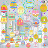 72 Pcs Easter Egg Hanging Swirl Ceiling Decorations Hanging