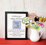 Scapa Pro Retirement Photo Booth Props 36 pc Party Supplies for