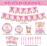 172 Pcs Princess Birthday Party Supplies Serves 24 Include Castle