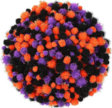 Halloween Pom Poms Balls 600 Pieces Orange Black Purple Craft