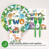 96Pcs Dinosaur 2nd Birthday Party Supplies Two Rex Dinosaur Plates