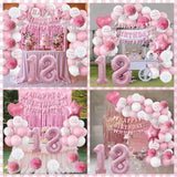 18th Birthday Decorations for Girls Pink Number 18 Balloon Bow