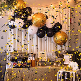 12" Black Gold Confetti Cannons Party Poppers for Birthday Graduation
