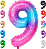 KatchOn, Giant Rainbow 9 Balloon Number - 40 Inch | Foil 9 Birthday