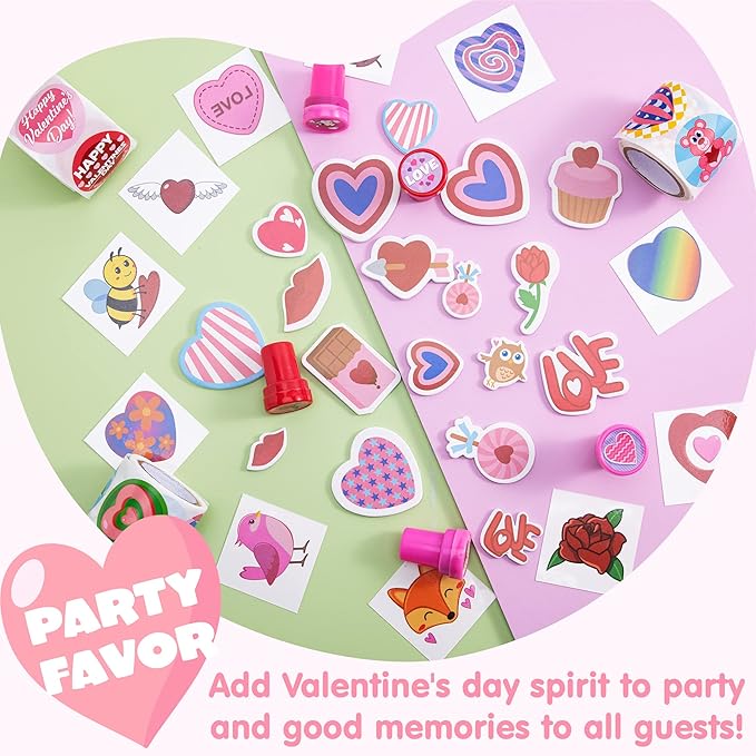 700+ Pcs Valentines Day Stickers Stampers & Tattoos Party Favor