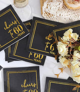 Cheers to Years Cocktail Napkins - 50 PK - 3-Ply Birthday Napkins 5x5