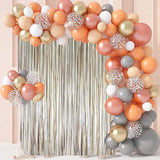 Voircoloria 3 Pack 3.3 x 8.2 ft Matte Champagne Foil Fringe Backdrop