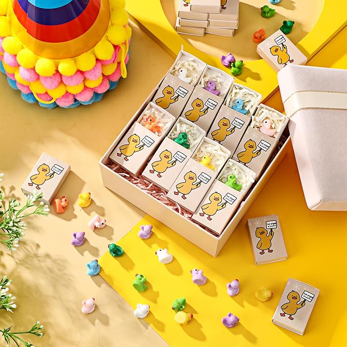 Yookeer 20 Sets Funny Resin Duck Gag Gift Bulk Colorful Resin Finger