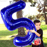 KatchOn, Navy Blue Number 5 Balloon - Big, 40 Inch | 5th Birthday