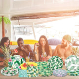 60Pcs Tropical Luau Party Supplies Tropical Floral Luau Plates and