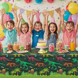 3 Pack Dinosaur Plastic Tablecloth 54 X 108Inch Disposable Dinosaur