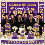 Graduation Decorations Class of 2026 Purple and Gold Graduation