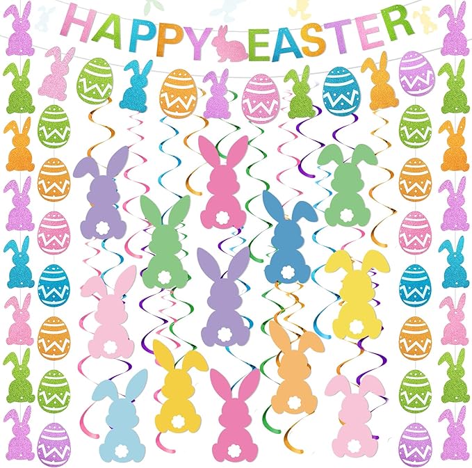 30 Pcs Happy Easter Decorations Set Easter Party Decoration Egg