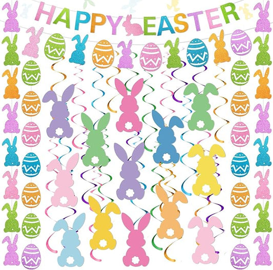 30 Pcs Happy Easter Decorations Set Easter Party Decoration Egg