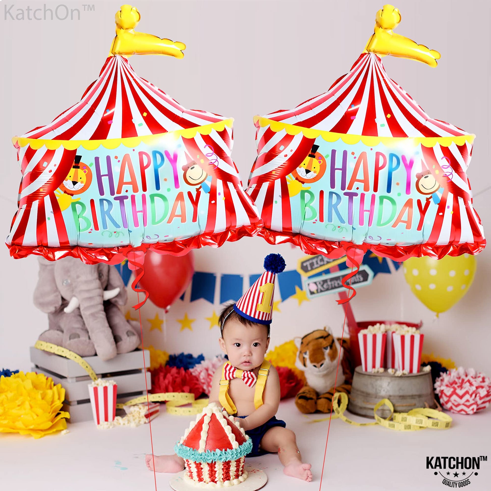 Katchon, Circus Tent Carnival Balloons - Gaint 30 Inch, Pack of 2 |