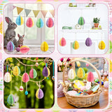 16 Pcs Easter Decorations Eggs Hanging Ornaments Paper