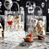 24 Pcs Halloween Clear Gift Bags Skeleton Plastic Bags with Handles