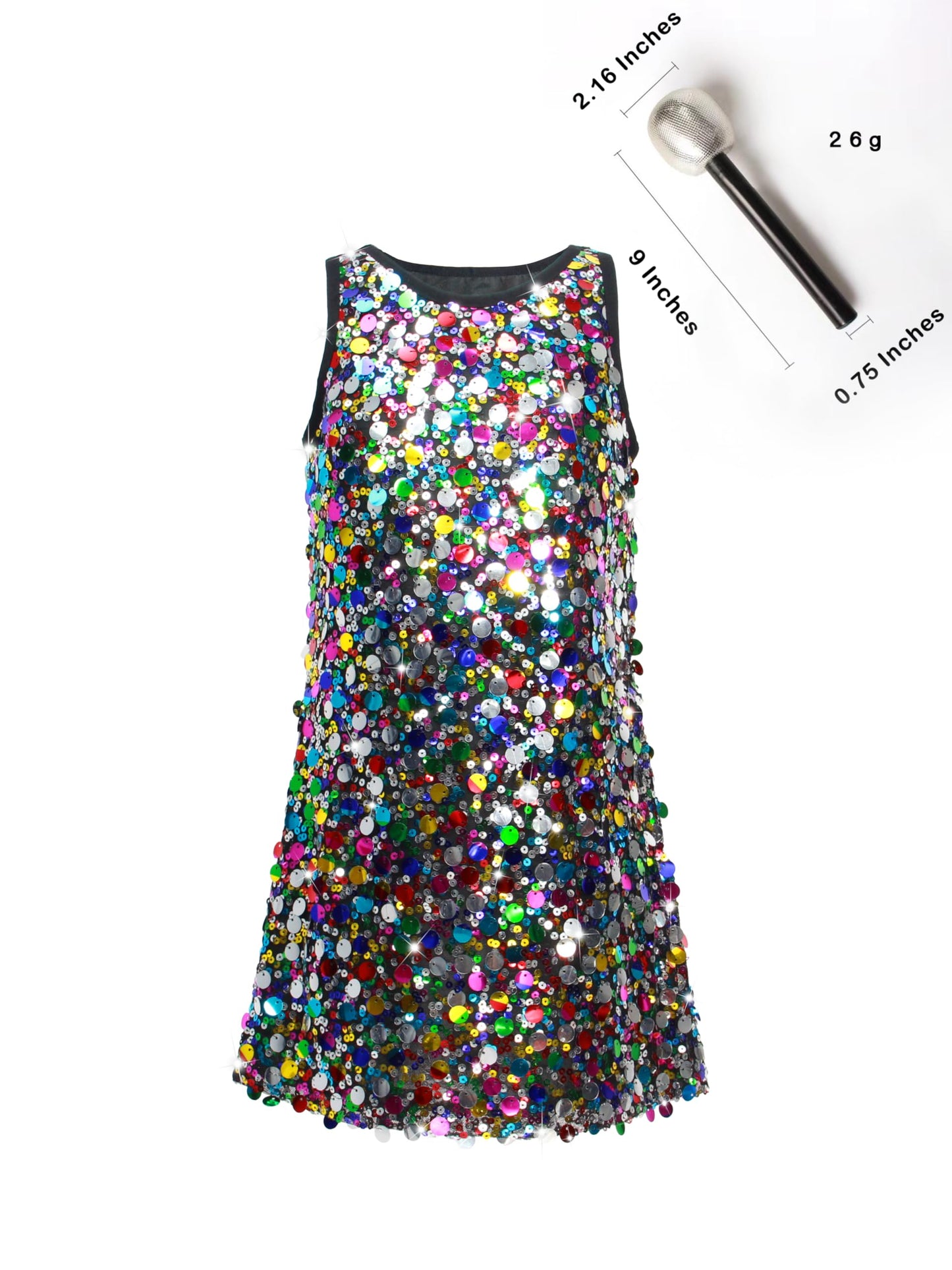 Sinkawa Jackets Girls Sequin Dress Sparkly Sleeveless Costume Prom