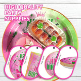 96pcs Witch Birthday Decorations Pink and Green Witch Theme Paper