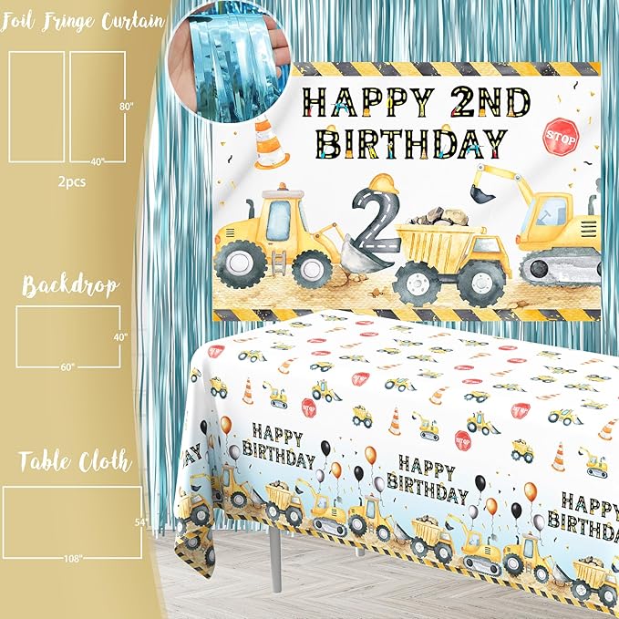 Construction Birthday Party Supplies for 2 Year Old Boy 2nd Birthday