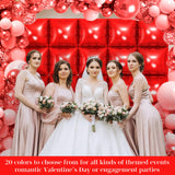 Red Square Foil Balloons 25 Pcs Metallic Red Balloons Wall Backdrop