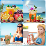 50 PCS Hawaiian Luau Cups 12 oz Plastic Tropical Cups Hawaii Party