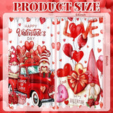 2 Pcs Valentines Day Curtains for Living Room Red Heart Truck Gnome