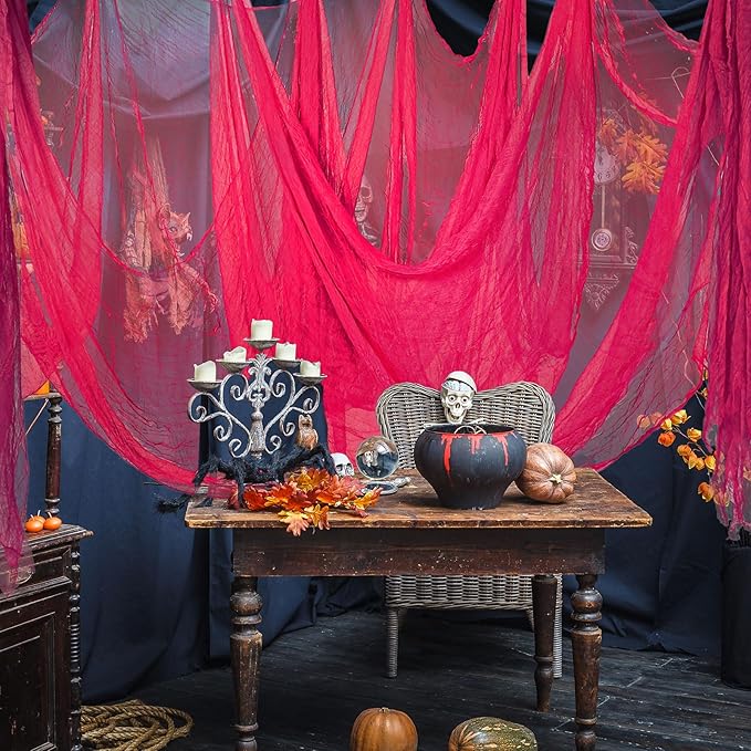 Halloween Pink Creepy Cloth 276 x 87 Inch Hot Pink Spooky Gauze