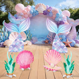 6 Pcs Under The Sea Party Decorations Set Large Mermaid Tail Seaweed