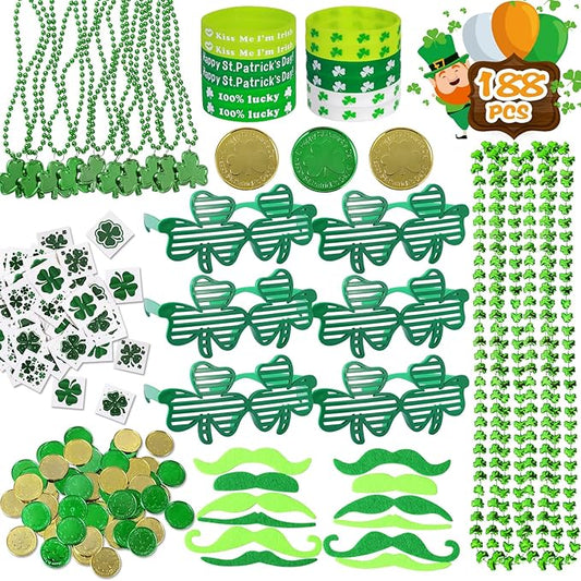 Max Fun 188Pcs St Patricks Day Accessories Party Favors Set Saint