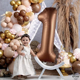 KatchOn, Brown 1 Balloon Number - 40 Inch, Helium Supported | Foil