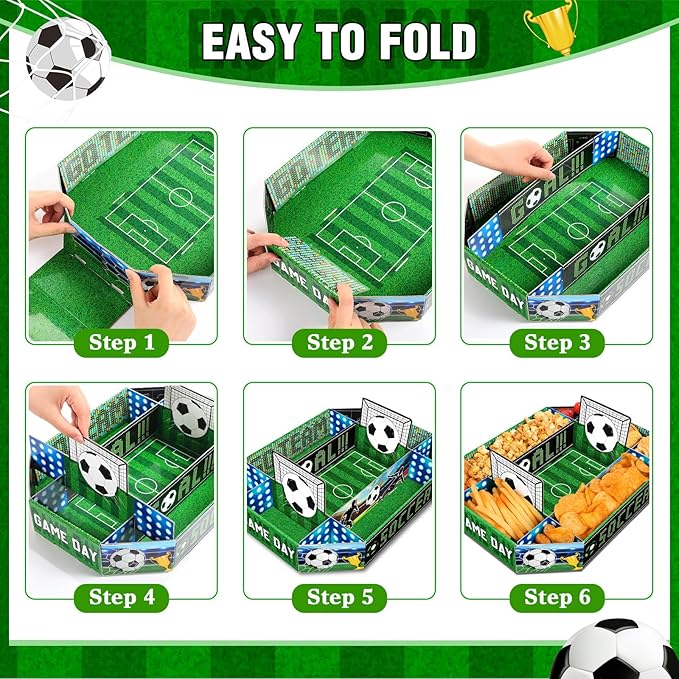 1 Pack Soccer Food Serving Tray Soccer Party Supplies Kits Large