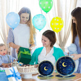 chiazllta 96 Pcs Starry Night Plates and Napkins Party Supplies Sweet