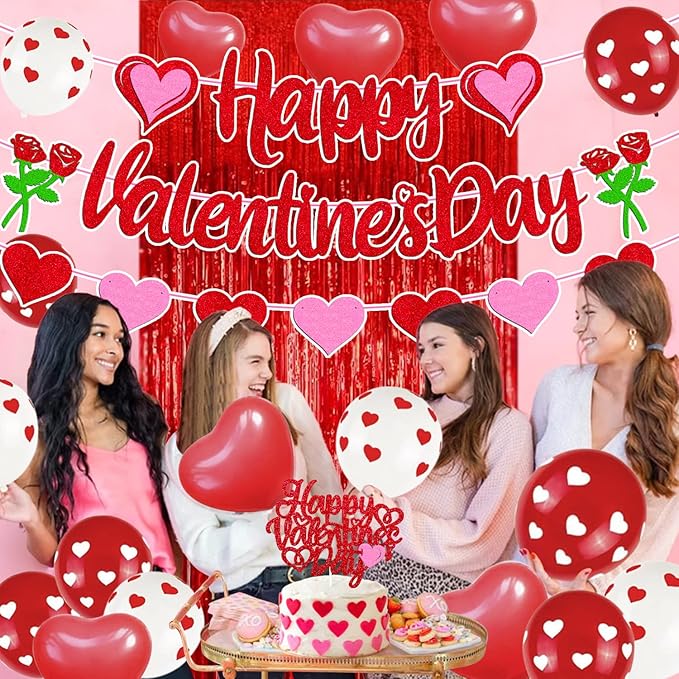 27 PCS Valentine's Day Party Decorations Happy Valentine's Day