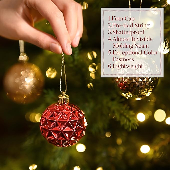 Valery Madelyn Christmas Tree Decorations Ornament Set, 50ct 2 Inches