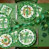 St Patricks Day Plates and Napkins Decorations 96PCS Lucky Green