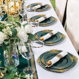 Nervure 175PCS Green Plastic Plates - Disposable Green Gold Party