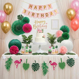14 Pcs Tropical Party Decorations Set Pre Strung Flamingo Banner