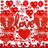 Valentines Day Decorations with I Love You and Red Heart Foil