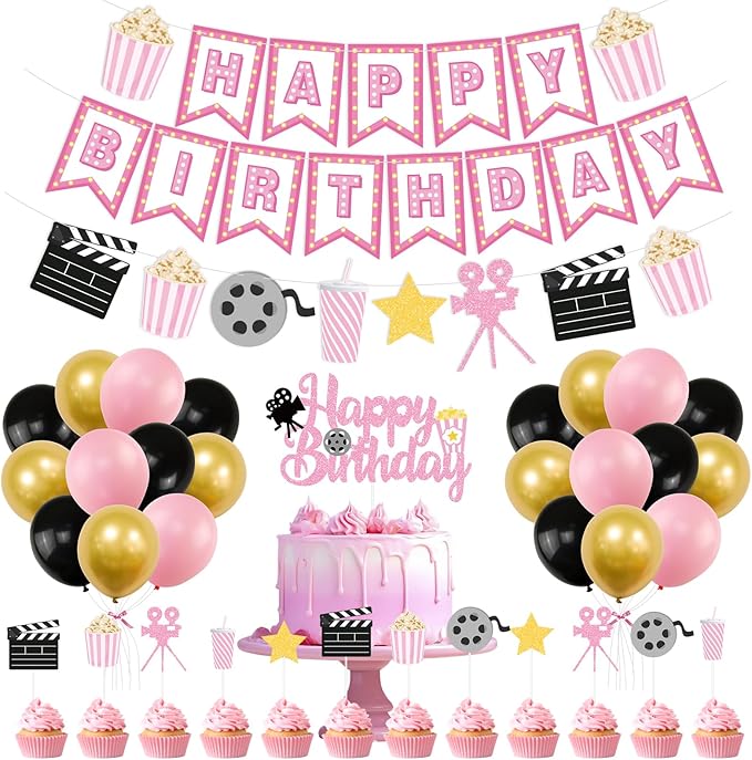 K KUMEED Happy Birthday Decorations Movie Theme Party Decorations