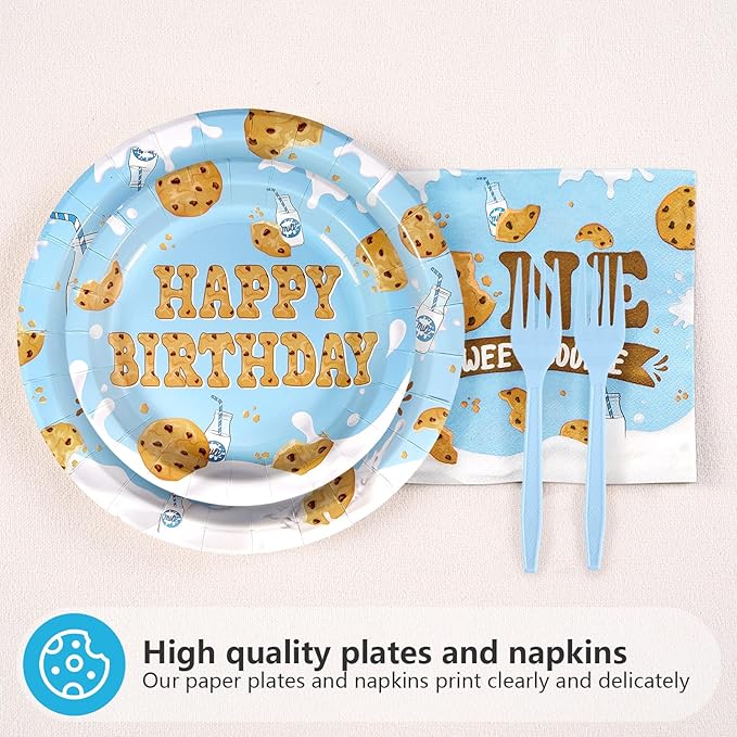 96Pcs Milk and Cookies 1st Birthday Decorations One Sweet Cookie