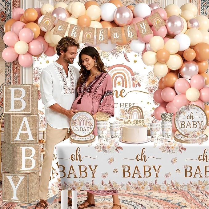 Boho Baby Shower Decorations A Little Ray of Sunshine Party Banner